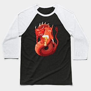 Drinking Red Dragon Graphic Design - Beer Lovers Baseball T-Shirt